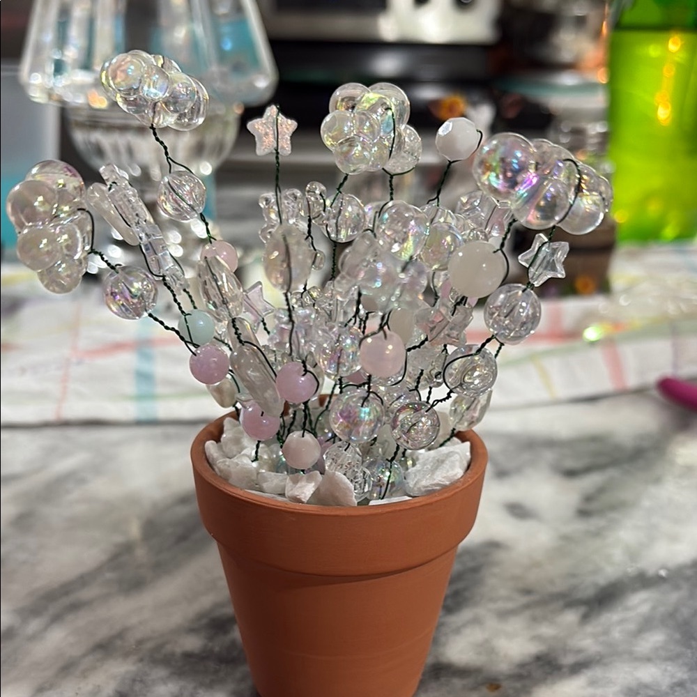 Crystal Beaded Decorative Plant in Terracotta Pot